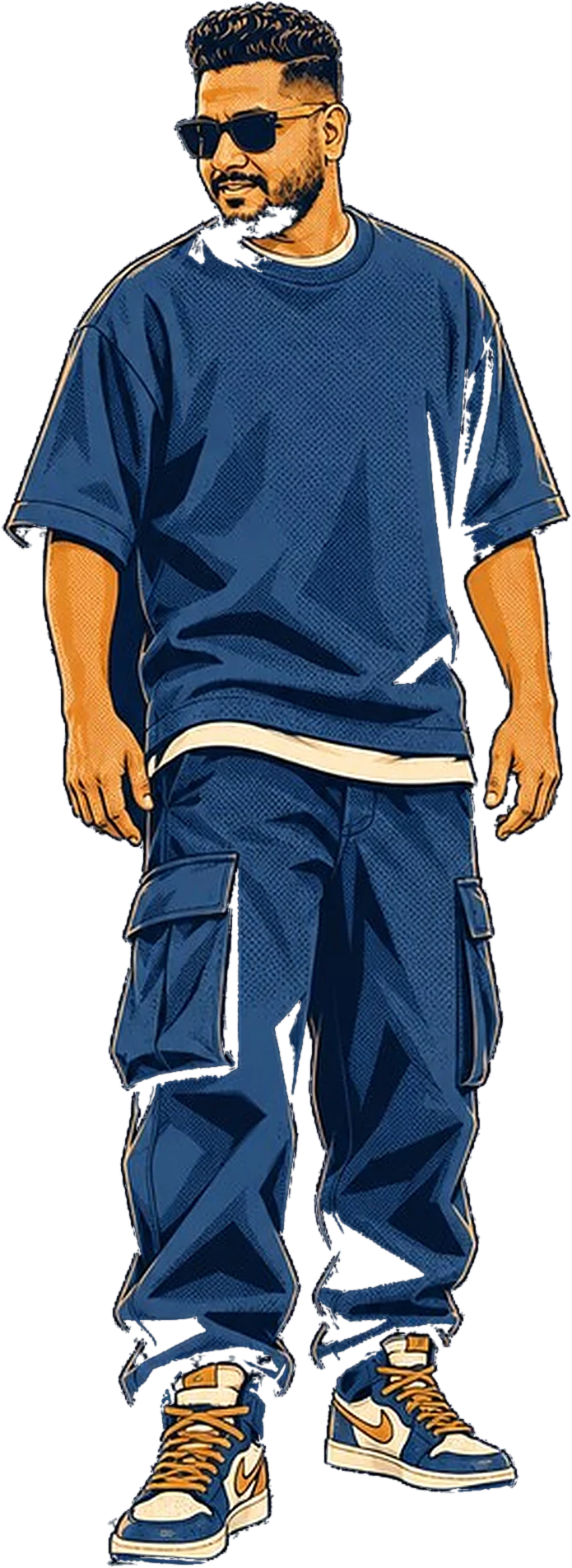 Illustrated portrait of Abhishek Pillai