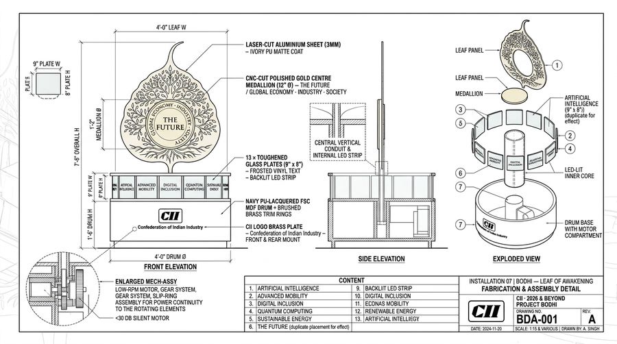 CII 2026 & Beyond, Bodhi installation, fabrication detail